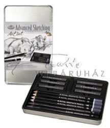 Rajzkészlet - grafikai rajzkészlet fém ceruzatartóban - Royal 13
