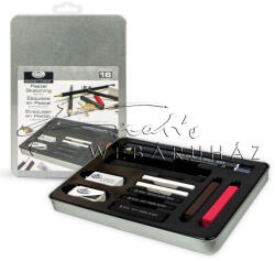 Grafikai rajzkészlet portrérajzoláshoz - fémdobozos - Royal - 16db-os készlet