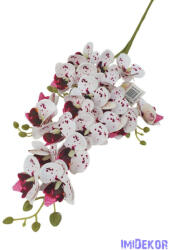  Orchidea mű 21 fejes ág 77 cm - Bordó Pöttyös