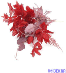  Antik virágos műzöld csokor 36 cm - Világos Bordó