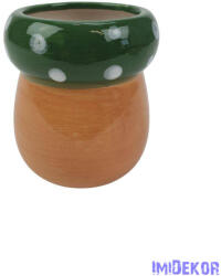Kerámia gomba kaspó - Zöld