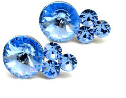 TREVIA bedugós fülbevaló - 21 mm (light sapphire) (2025050603)