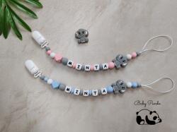 Baby Panda Névre szóló cumilánc - Elefánt