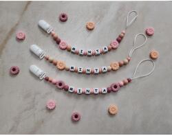 Baby Panda Névre szóló cumilánc - Kis virág (20mm)