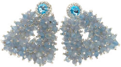  Exkluziv megjelenesű akvamarin és angelit fülbevaló