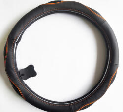  Valódi bőr kormányvédő SPORT KV-5057A - BLACK ORANGE (HD-ORANGE)