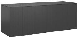  Кутия за градински възглавници PE ратан 291x100, 5x104 см черна