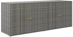  Градински шкаф за съхранение сив 198x55, 5x80 см полиратан