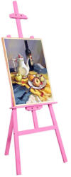 Criando Sevalet pictura, 175 cm, lemn de pin, inaltime reglabila, culoare roz (CRDSEV2_175ROZ) Sevalet