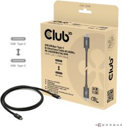Club 3D CAC-1570 USB-C Apa - USB-C Apa Adat és Töltő Kábel 1.2m - Fekete