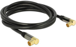 Delock Antennakábel IECkoax-Dugó 90 IEC Koax-Hüvely 90 RG-6/U 2 m Fekete