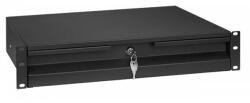 Stalflex RD19-2U-B 19" 320mm 2U zárható fekete rack fiók (RD19-2U-B) - blacktip