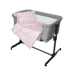 Lorelli Eva Butterflies set lenjerie pat 5 piese bumbac ranforce roz 20801145801 Lenjerii de pat bebelusi‎, patura bebelusi