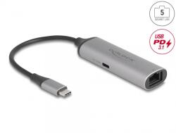 Delock Adaptor USB type C la 5 Gigabit LAN RJ45 + PD 3.1 140W, Delock 81591 (81591)