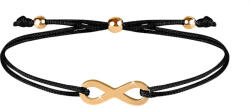 Troli Zsinór - karkötő fekete/arany végtelen medállal