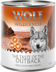 Wolf of Wilderness 6x800g Wolf of Wilderness Adult 'Triple Taste' The Outback - csirke, marha, kenguru nedves kutyatáp