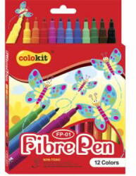 COLOKIT Filctoll készlet, 'FibrePen', 12 különböző szín (FOFP01) (FOFP01)