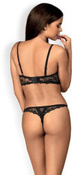 Obsessive - Letica 2 részes fehérnemű szett nyitott melltartóval S/M fekete