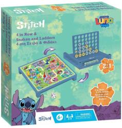 Luna Luna: Disney Stitch 2 az 1-ben társas - Kígyók és létrák és 4-et egy sorba