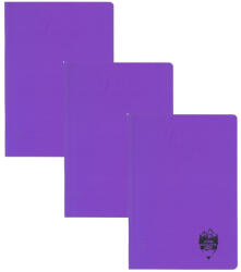 DACO Set 3 x Caiet Daco A4, 60 file, 70g/mp, dictando, coperta plastic, Mov (CT461DR/MOV-3BUC/SET)