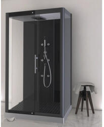 Aurlane Cabină de duș cu hidromasaj Aurlane Phantom, 80x115x230 cm, sticlă securizată 5 mm, profil negru (CAB054)