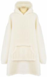  Merinó Gyapjú Kapucnis Pulóver - Krémszínű, Nagy Zseb