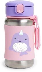 Skip Hop Zoo Rozsdamentes acél szívószálas vízüveg Narvál 12m+