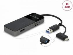 Delock 64085 dokkoló állomás és port replikátor USB 3.2 Gen 1 (3.1 Gen 1) Type-A Fekete (64085)