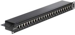 Delock 19 Patch Panel 24 portos Cat. 6 fekete (43298) - pepita