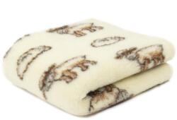  Merinó Gyapjú Takaró - 200x200 cm, Krém színű, Kos mintás