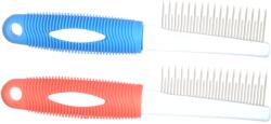  Pieptene combinat fancy blue & red, pentru Caini si Pisici