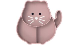Melii Farfurie divizată din silicon Melii cu ventuză - Luxe Kitty (40033) Set pentru masa bebelusi