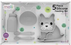 Melii Set de cină pentru copii Melii din silicon, 5 piese - Bulldog (23020) Set pentru masa bebelusi