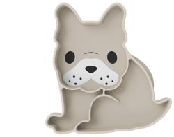 Melii Farfurie divizată din silicon Melii cu ventuză - Luxe Bulldog (40032) Set pentru masa bebelusi