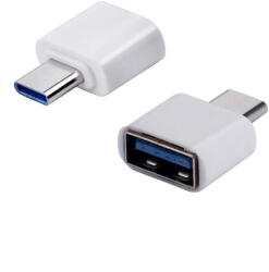 Laptophardware USB-C (Type-C) to USB 3.0 OTG (Normál USB) adapter, átalakító fehér