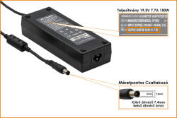 Laptophardware HP 19.5V 7.7A 150W középső tüskés helyettesítő új töltő, (693707-001, 02746-PA-15)