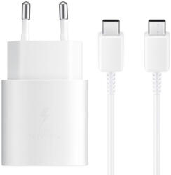 Laptophardware Samsung Galaxy-hoz 25W gyors Töltő + Kábel (USB-C to USB-C) S8, S9, S10, S20, S21, S22, S23, S24 fehér