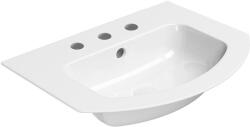 SAPHO Gsi Pura Slim kerámiamosdó 3 nyitott csaplyukkal 62x48 cm ExtraGlaze bevonattal, fehér 88279311 (88279311)