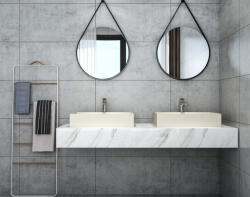 SAPHO Tarant beton mosdó 58x36 cm, fehér homokkő AR472 (AR472)