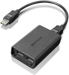 Lenovo DisplayPort to Dual-DisplayPort Monitor Cable USB A Fekete (0B47092) (0B47092)