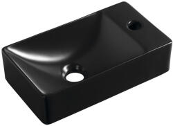 SAPHO Small Margitha kerámia kézmosó 38x22 cm, jobbos/matt fekete MGT3822B (MGT3822B)