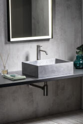 SAPHO Formigo beton mosdótál 48x37 cm, ezüst FG119 (FG119)