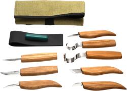 BeaverCraft Set de sculptură în lemn Beavercraft cu 8 cuțite (8 cuțite în husă + accesorii) S08