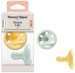 Tommee Tippee nyugtató cumi szilikon Breast-Like anyamell formájú 0-6 hó 2db színes - babamarket