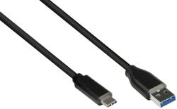 Good Connections GC-M0130 USB-A apa - USB-C apa 3.0 Adat és töltőkábel - Fekete (5m) (GC-M0130) (GC-M0130)