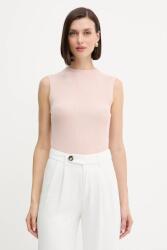 HUGO BOSS mellény félgarbó nyakú, fekete, 50473237 - rózsaszín L