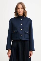 Tommy Hilfiger gyapjú kabát sötétkék, WW0WW47446 - sötétkék 34