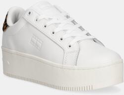 Tommy Hilfiger bőr sportcipő TJW FLATFORM LEOPARD SNEAKER - fehér Női 40