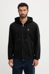Calvin Klein pamut melegítőfelső fekete, sima, kapucnis, LV04RD240G - fekete M
