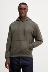 Calvin Klein pamut melegítőfelső zöld, sima, kapucnis, LV04RC297G - zöld XS - answear - 32 990 Ft
